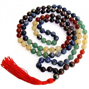 Chakra multi japa mala 109 beads | size:8 mm bead