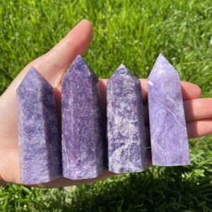 Natural stone lepidolite crystals points wholesale metaphysical store 