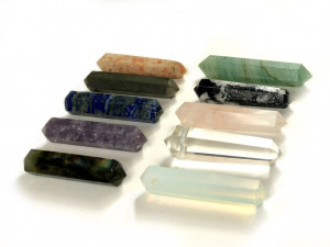 wholesale supplier crystal healing and gemstone mix natural stone crystals double terminated drilled point pencils pendants 