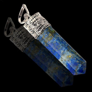 Natural Crystal Stone Lapis Lazuli pencil Pendants healing crystals stones gemstone pendants wholesale pencil gemstone necklace 