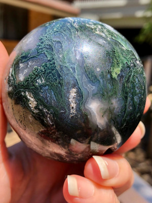 Natural crystal Stone spheres moss agate sphere whole sale moss agate gemstone spheres