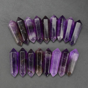 wholesale supplier crystal healing pencil points naturstone Amethystal  crystals double terminated point pencils pendants 