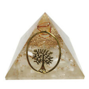 Orgonite Orgone Pyramid Natural Selenite Orgone Pyramid With Life Symbol for Emf Protection and healing 