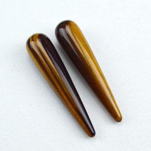 Tiger Eye Stone Massage Wand for Acupuncture Therapy Pointed Stick Treatment Gua Sha Scraping Tool 