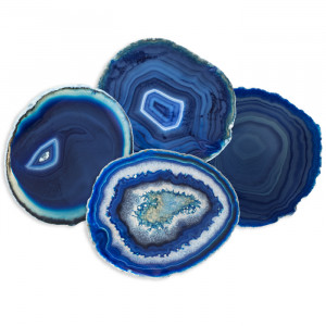 Blue agate electroplated tea coster | size:3-4 inch