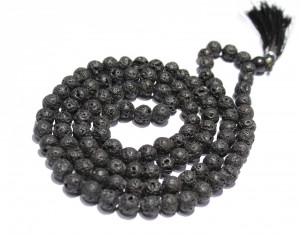 Lava beads japa mala 109 beads | size:8 mm bead