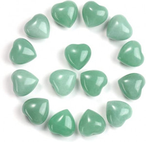 Green aventurine hearts wholesale pocket stone size 