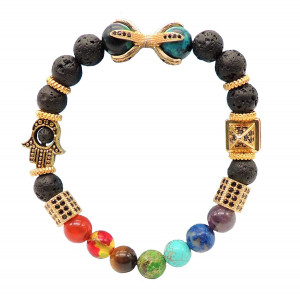Get Lava 7 Chakra Bracelets with Hamsa 