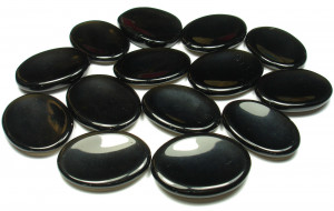 Black agate worry stone