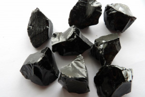 Black obsidian rough
