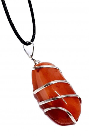 Carnelian wire wrapping pendant