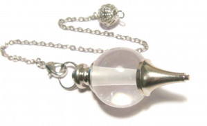 Clear quartz sphare pendulum