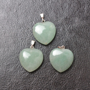 Green aventurine heart pendants