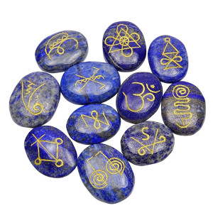 Lapis lazuli 9pcs karuna symbol set