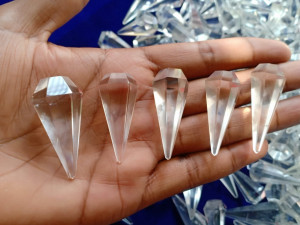 Natural clear quartz pendant stone