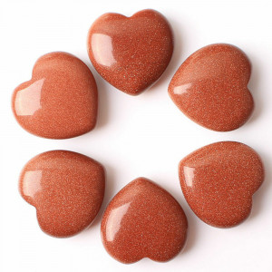 Red gold sandstone puffy heart