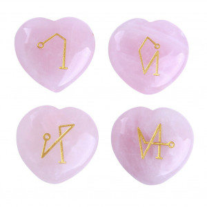 Rose quartz heart shape archangel set