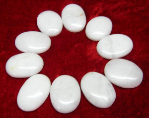 White agate cabochons
